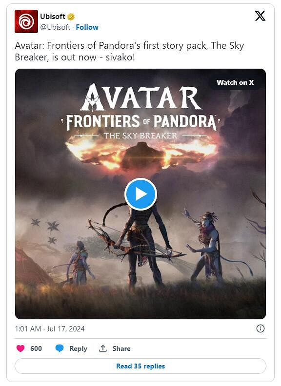 《阿凡達:潘朵拉邊境》“天幕破空者” DLC今日上線 《阿凡達:潘朵拉邊境》“天幕破空者” DLC今日上線