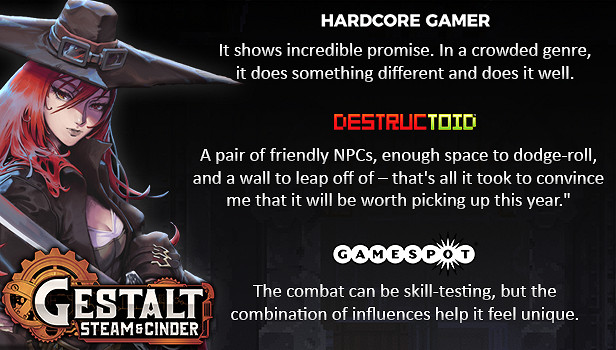 蒸汽朋克2D動作《格式塔：蒸汽與煤渣》上線Steam！