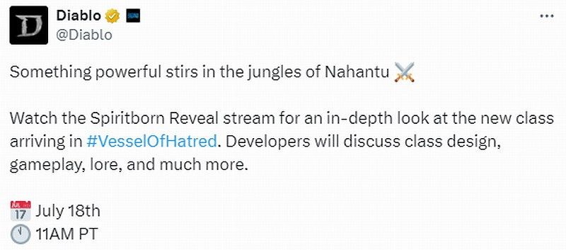 《暗黑4》DLC新職業靈巫新細節將於7月18日公布 《暗黑4》DLC新職業靈巫新細節將於7月18日公布