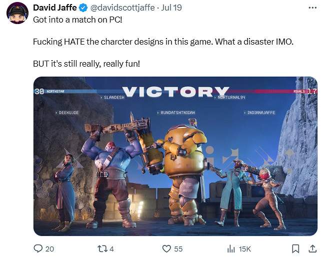 《戰神》之父評價《星鳴特攻》：遊戲有趣 角色太糟糕