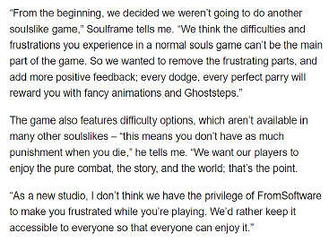 《影之刃零》從最初就並沒有打算做成“魂系”遊戲