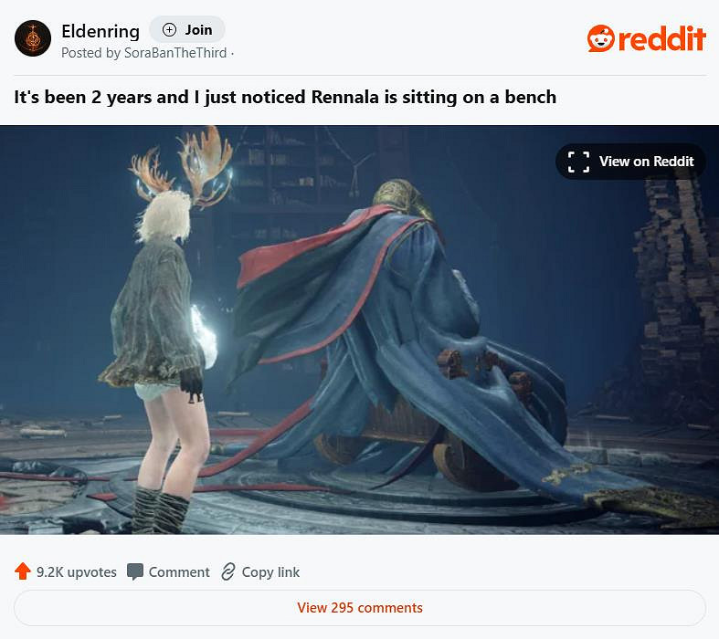 感人！《艾爾登法環》粉絲在2年後發現“蕾娜菈的新細節”