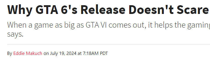 育碧首席執行官表示“自己很期待《GTA6》發售”