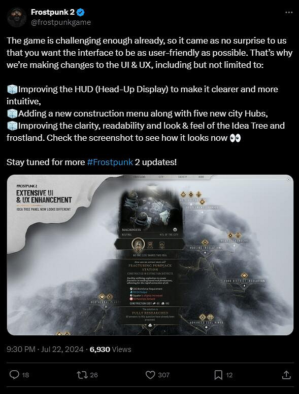 《冰汽時代2》開發商展示改進後的「Idea樹」面板