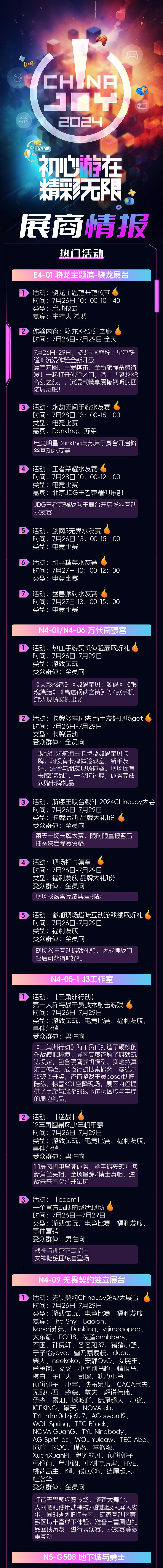重磅!2024 ChinaJoy 展商展台活動匯總(部分)，ChinaJoy百達計劃KOL名單公布