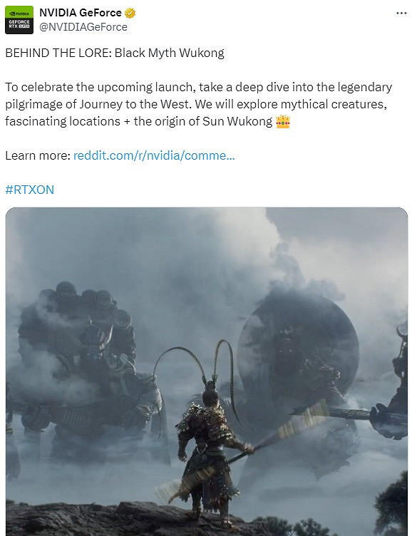 NVIDIA 《黑神話》海外宣發 讓老外了解《西遊記》