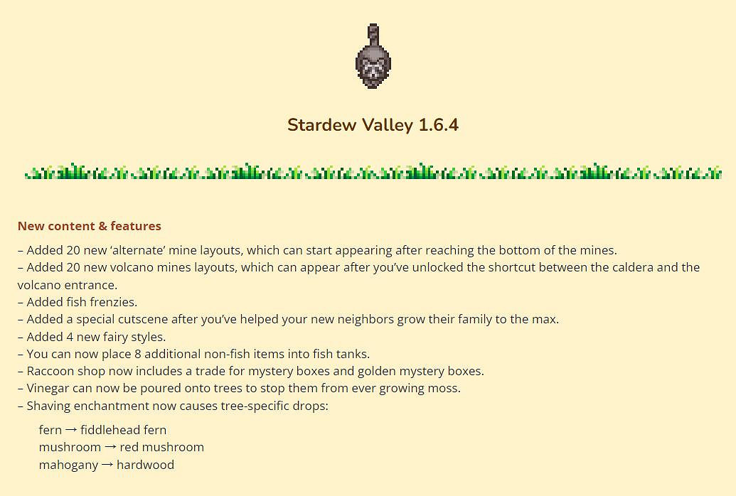 《星露谷物語》1.6.4版本更新上線 優化中文翻譯 《星露谷物語》1.6.4版本更新上線 優化中文翻譯