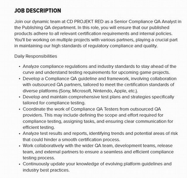 CDPR新招聘訊息顯示 未來新作將登陸Switch2