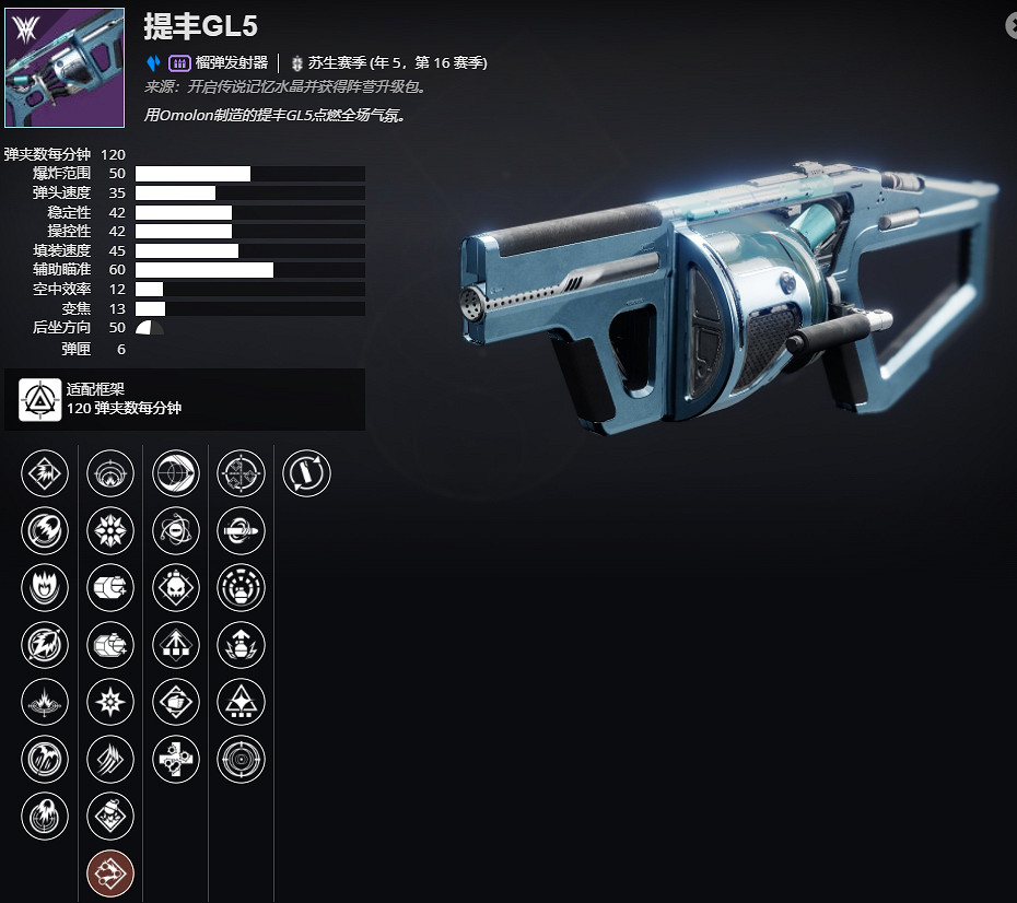 《天命2》年5，第16賽季 提豐GL5介紹及獲取方法