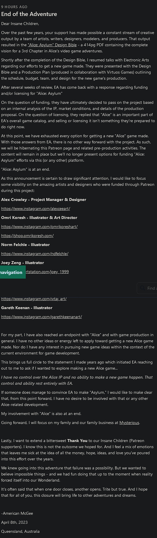 EA不做人 《愛麗絲:瘋狂回歸》續作計劃一載現已夢終 EA不做人 《愛麗絲:瘋狂回歸》續作計劃一載現已夢終