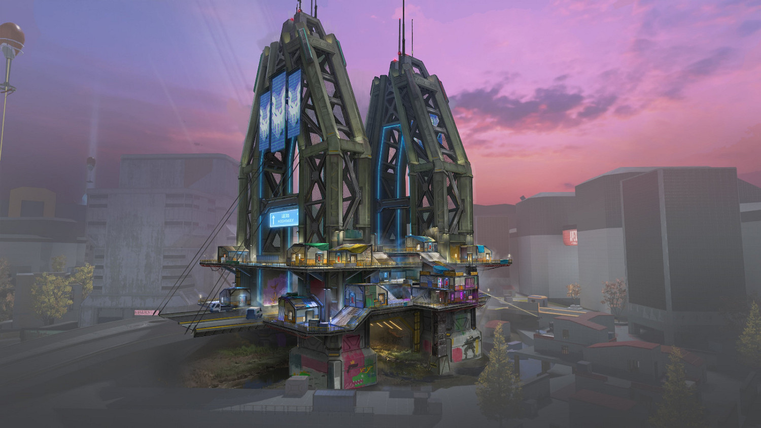 《Apex英雄》新地圖藝術洩露:霓虹燈下的夜景街區 《Apex英雄》新地圖藝術洩露:霓虹燈下的夜景街區