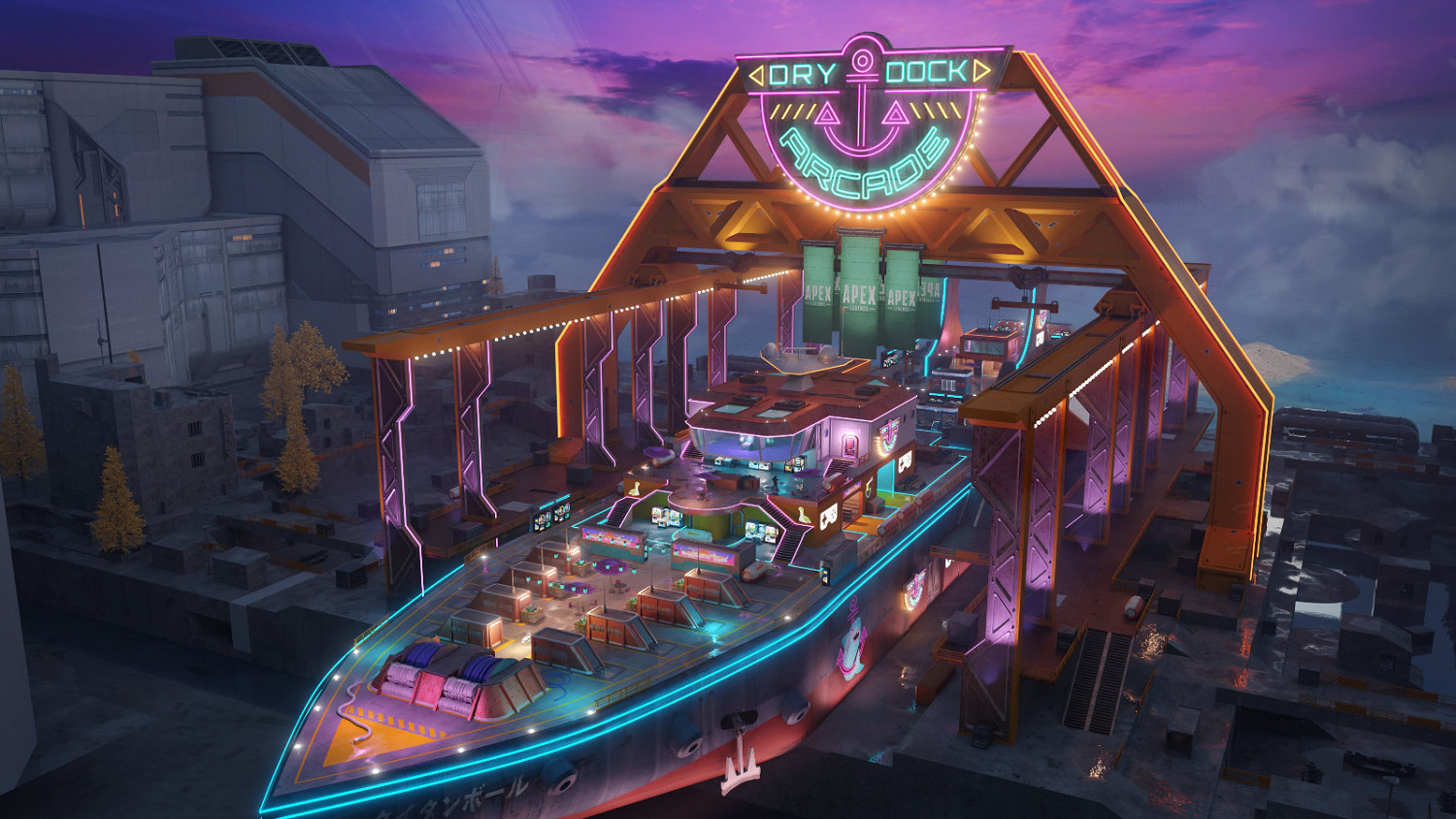 《Apex英雄》新地圖藝術洩露:霓虹燈下的夜景街區 《Apex英雄》新地圖藝術洩露:霓虹燈下的夜景街區