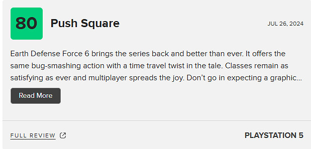 《地球防衛軍6》M站均分73分：缺乏創意 內容重複！