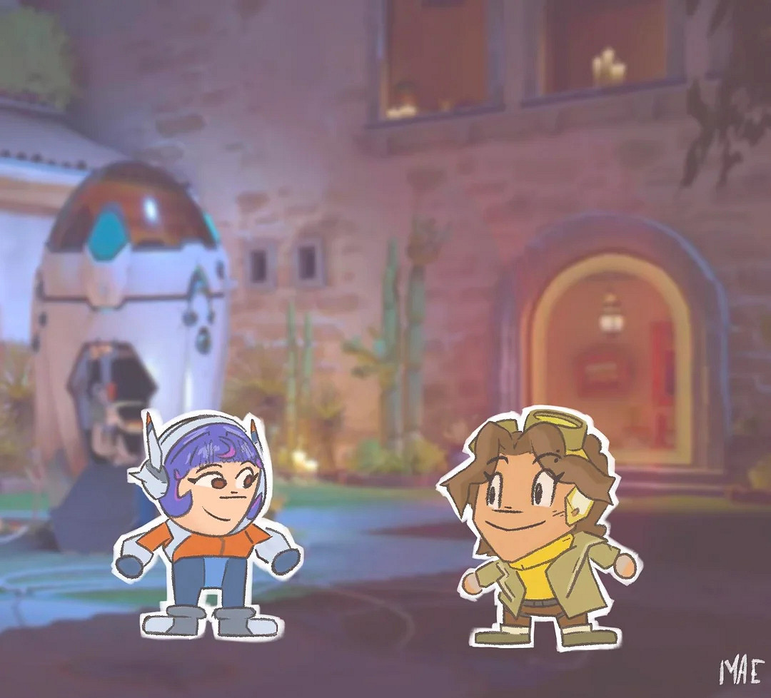 《OW2》粉絲分享同人圖：朱諾和Venture首次見面場景