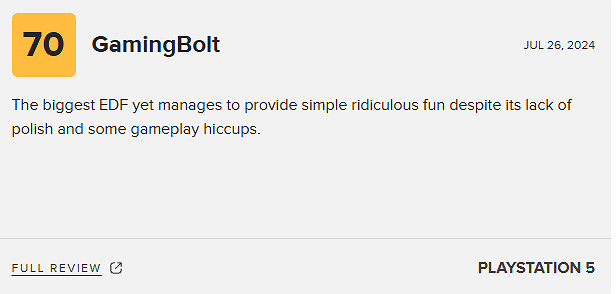 《地球防衛軍6》M站均分73分：缺乏創意 內容重複！