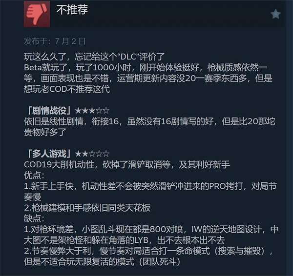 負評滿天飛!《決勝時刻：現代戰爭2》Steam&quot;差評如潮&quot;
