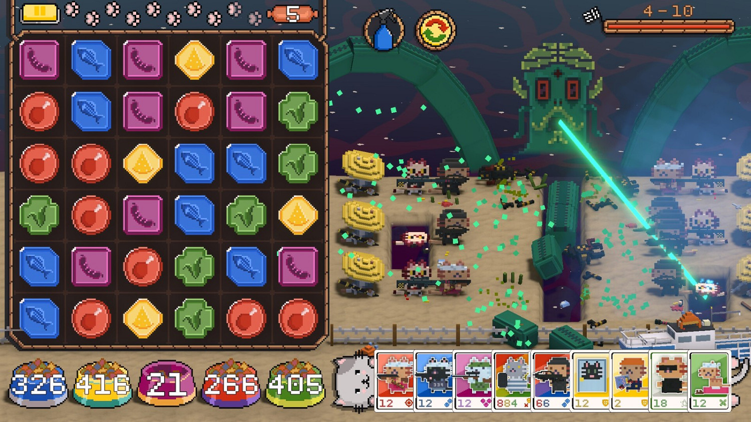 《喵喵大戰死剩種》登陸Steam 三消即時戰略塔防