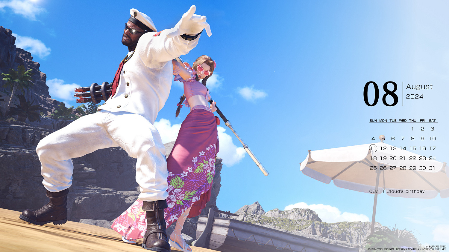 《FF7重生》8月日曆壁紙公布:泳裝愛麗絲身材迷人! 《FF7重生》8月日曆壁紙公布:泳裝愛麗絲身材迷人!