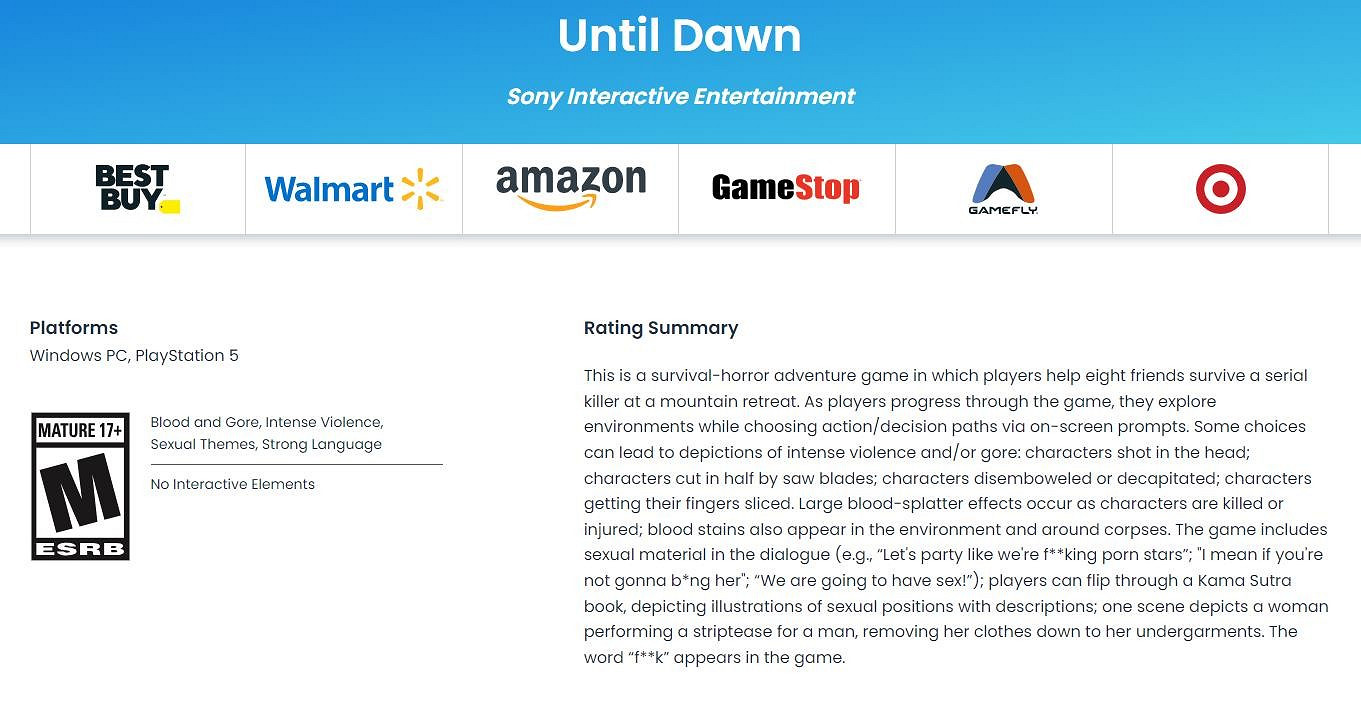 《直到黎明》重製版獲得ESRB評級 將登陸PS5和PC 《直到黎明》重製版獲得ESRB評級 將登陸PS5和PC