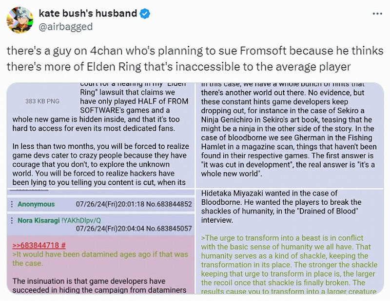 玩家揚言要起訴FS社 因《艾爾登法環》難度過高讓其無法體驗隱藏內容