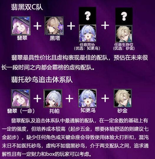 崩壞星穹鐵道翡翠0命和1命對比分析