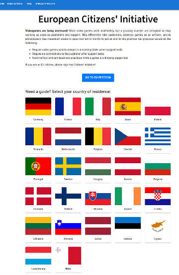 歐洲玩家發起請願 保證多人遊戲即使停服也始終可玩 歐洲玩家發起請願 保證多人遊戲即使停服也始終可玩