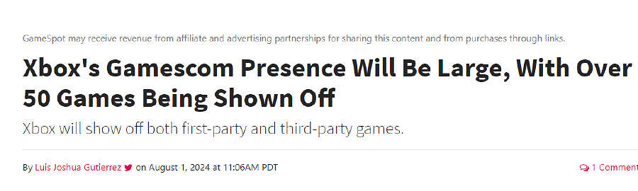 據報導稱Xbox宣布將在科隆遊戲展展出超過50款遊戲