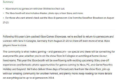 據報導稱Xbox宣布將在科隆遊戲展展出超過50款遊戲