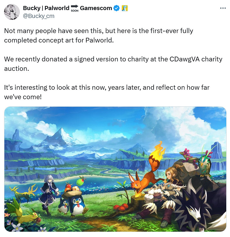 《幻獸帕魯》經理曬出首幅完整概念圖！簽名版已捐贈