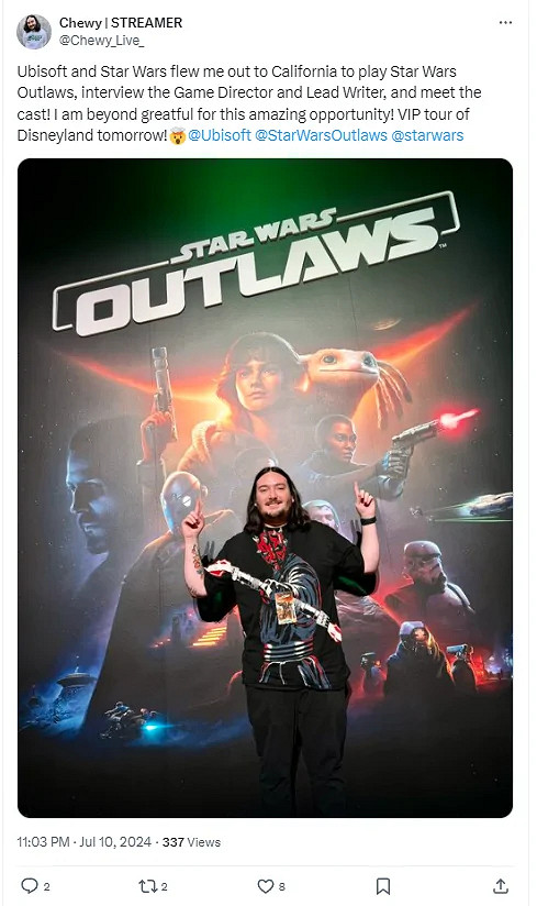 最貴的營銷！育碧為宣傳《星戰：亡命之徒》 下了血本