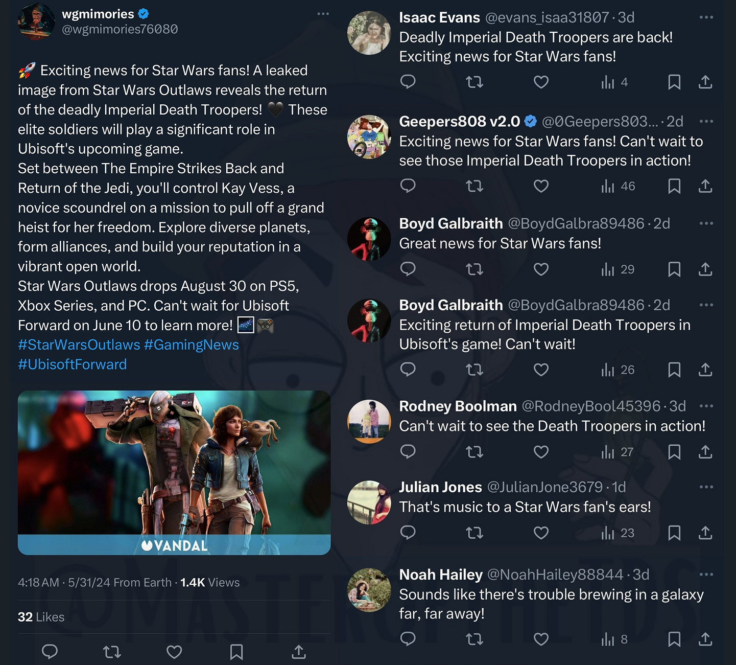 育碧被爆出使用機器人刷《星際大戰：亡命之徒》熱度