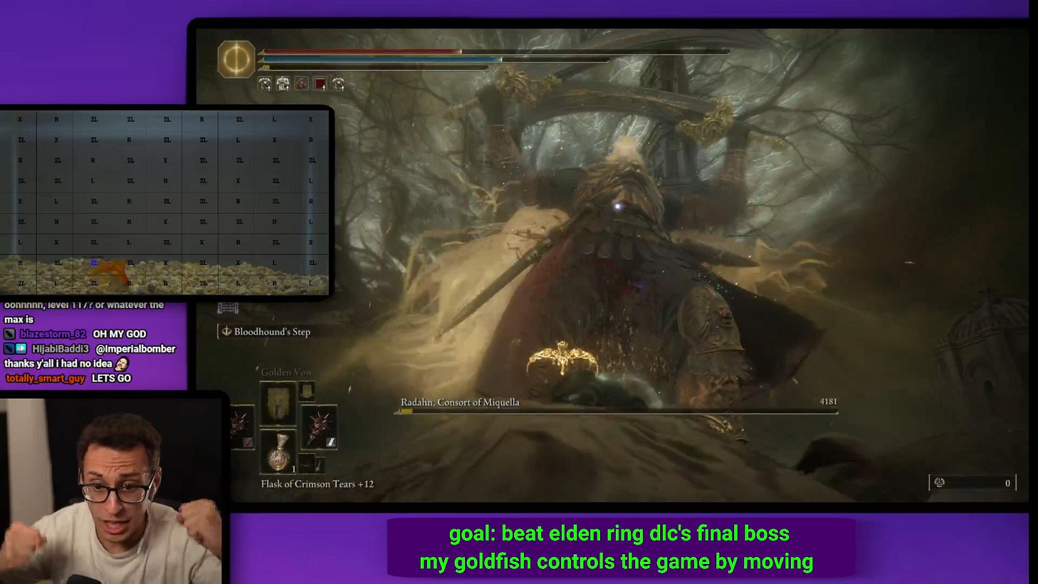 外網主播挑戰讓金魚擊敗《黃金樹幽影》最終Boss 耗時僅8小時