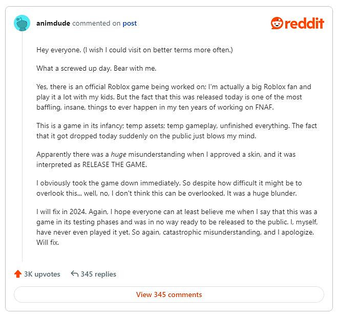 Roblox版《玩具熊的午夜後宮》意外洩露 但短時間內就被下架並將重新構建 Roblox版《玩具熊的午夜後宮》意外洩露 但短時間內就被下架並將重新構建