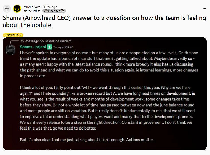 玩家再度失望 《絕地戰兵2》CEO:變化需要時間顯現 玩家再度失望 《絕地戰兵2》CEO:變化需要時間顯現