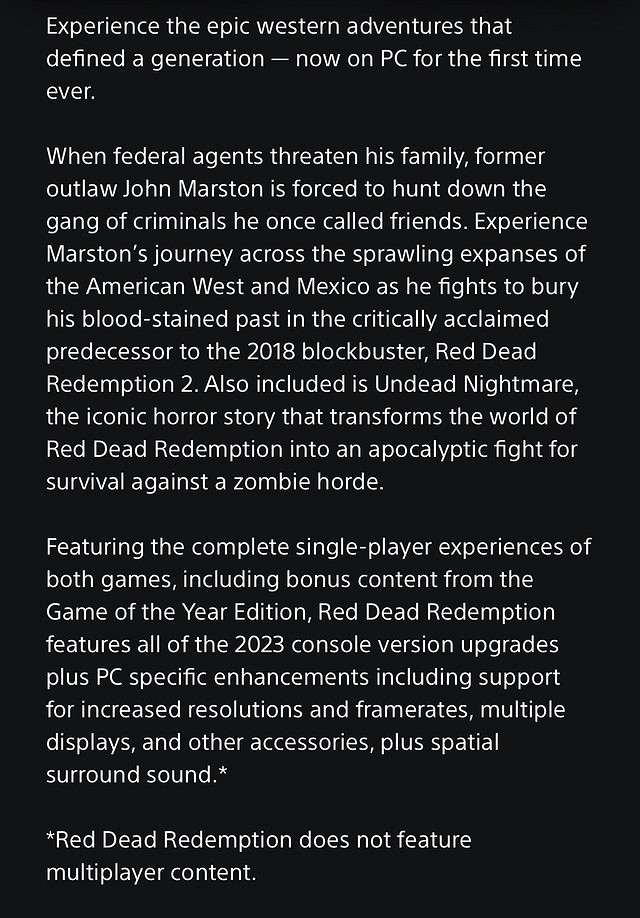 曝《荒野大鏢客:救贖》即將登陸PC！PC版介紹已曝光