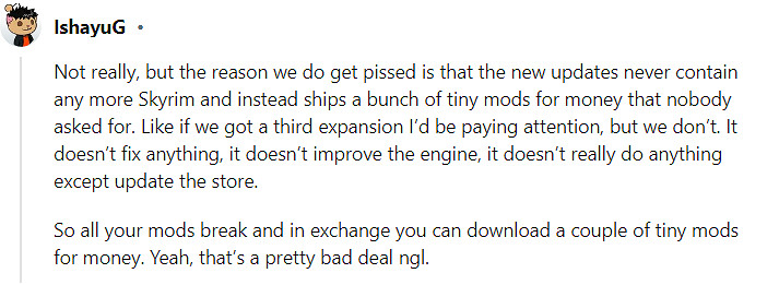 《上古卷軸5》玩家懇求貝塞斯達停止發布遊戲更新 《上古卷軸5》玩家懇求貝塞斯達停止發布遊戲更新