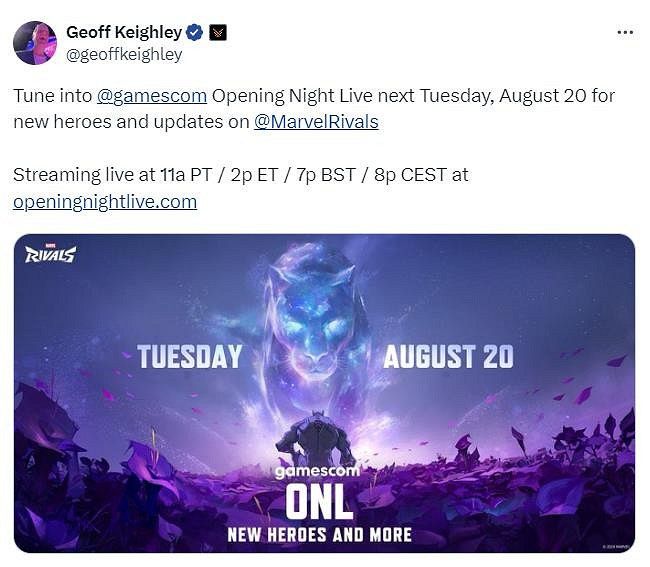 《漫威爭鋒》將參加科隆遊戲展開幕夜直播 公布全新角色和內容