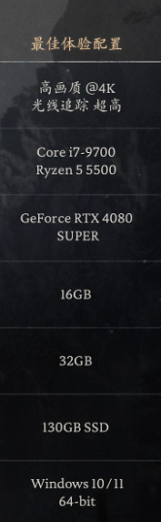 《黑神話悟空》4k60幀配置要求介紹