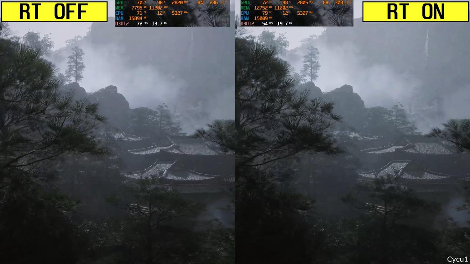 《黑神話:悟空》Steam平台測試工具光追開/關對比 《黑神話:悟空》Steam平台測試工具光追開/關對比