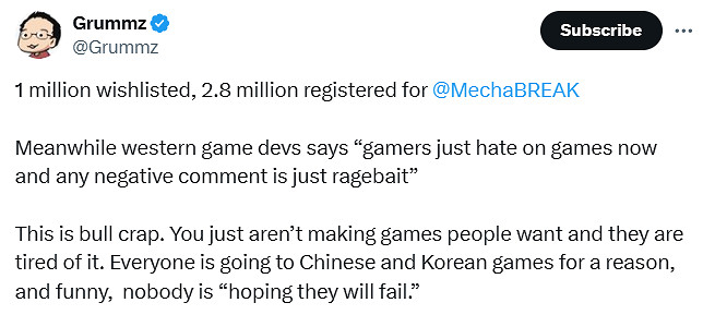 前暴雪製作人稱讚《解限機》B測表現!斥責西方開發者 前暴雪製作人稱讚《解限機》B測表現!斥責西方開發者