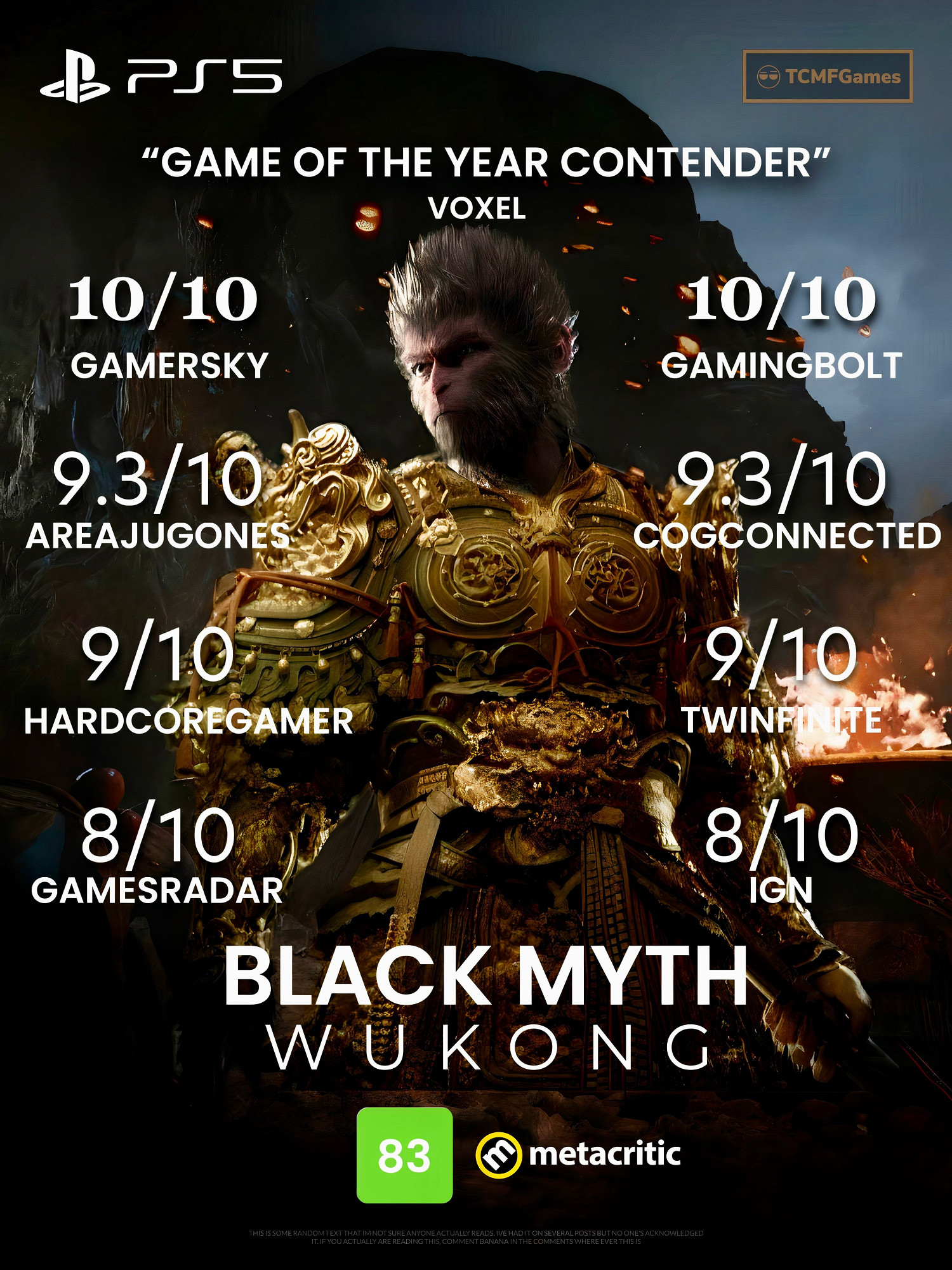 年度最佳競爭者!博主自製《黑神話:悟空》媒體高分圖 年度最佳競爭者!博主自製《黑神話:悟空》媒體高分圖