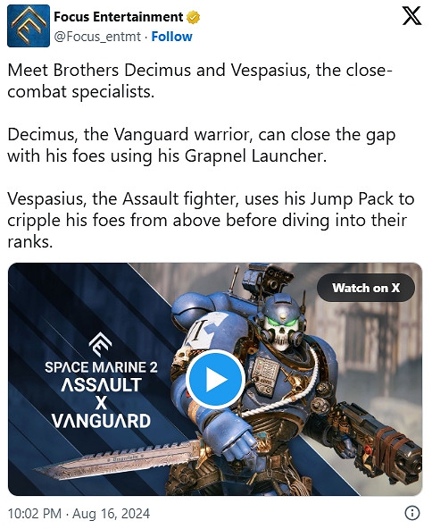 《戰鎚40000:星際戰士2》兩款首發職業都是近戰! 《戰鎚40000:星際戰士2》兩款首發職業都是近戰!