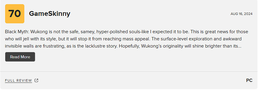 《黑神話悟空》2024m站收錄八家中評最新匯總