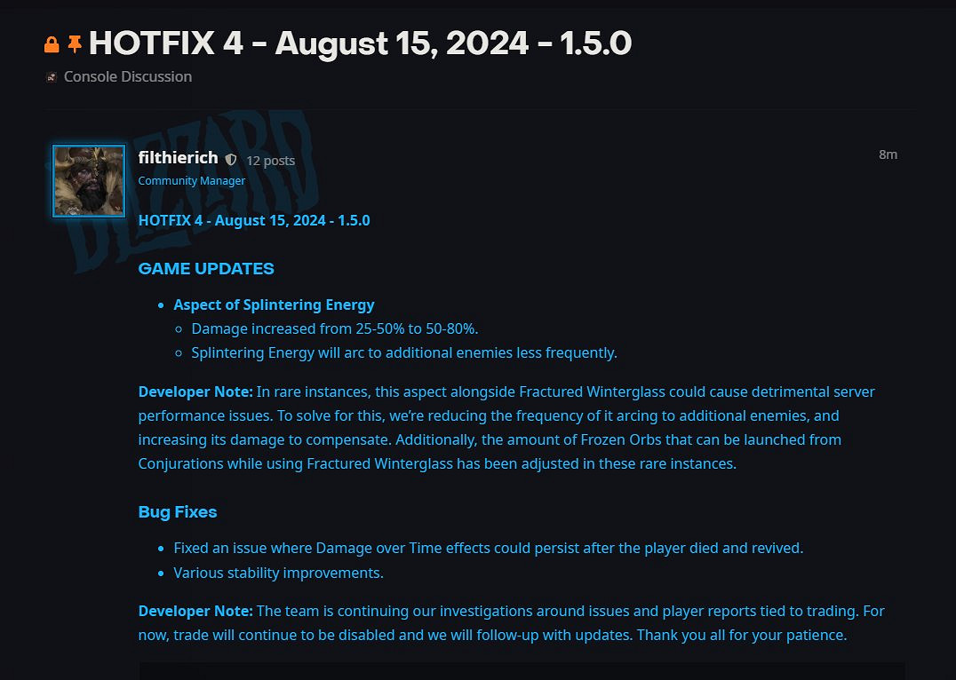 《暗黑4》法師電矛導致伺服器卡頓 暴雪：只能削了