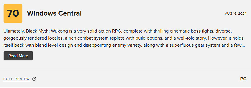 《黑神話悟空》2024m站收錄八家中評最新匯總