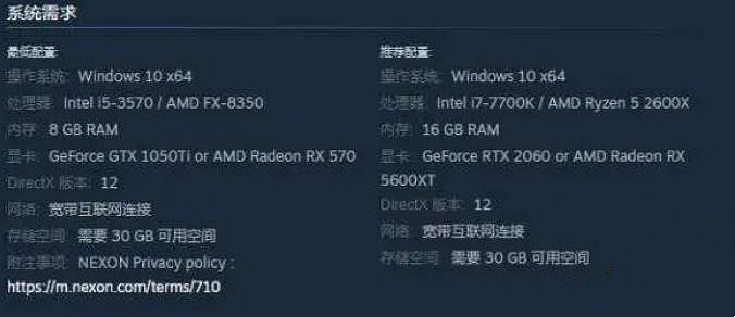 《第—後裔》配置要求分享
