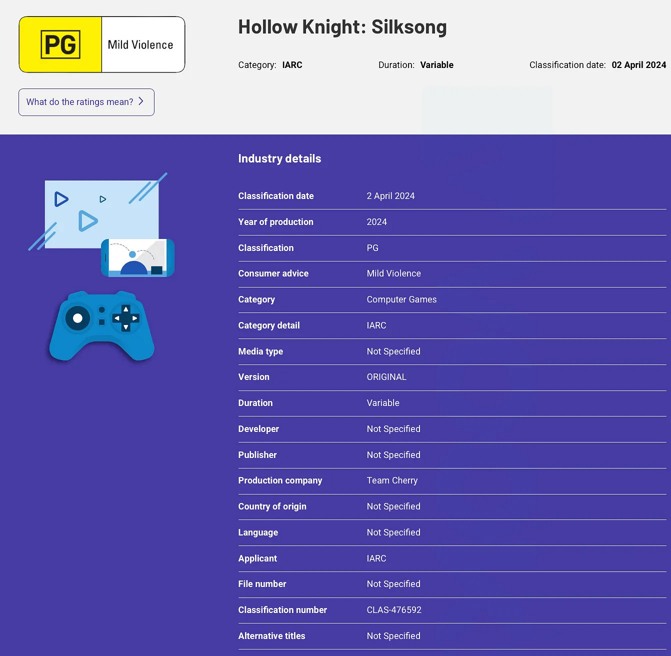 要來了!《空洞騎士:絲之歌》在澳大利亞獲得評級 要來了!《空洞騎士:絲之歌》在澳大利亞獲得評級