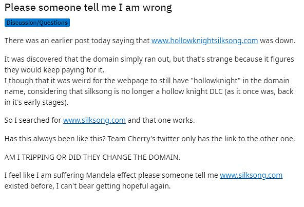 《空洞騎士:絲綢之歌》舊域名過期 官方啟用新域名 《空洞騎士:絲綢之歌》舊域名過期 官方啟用新域名