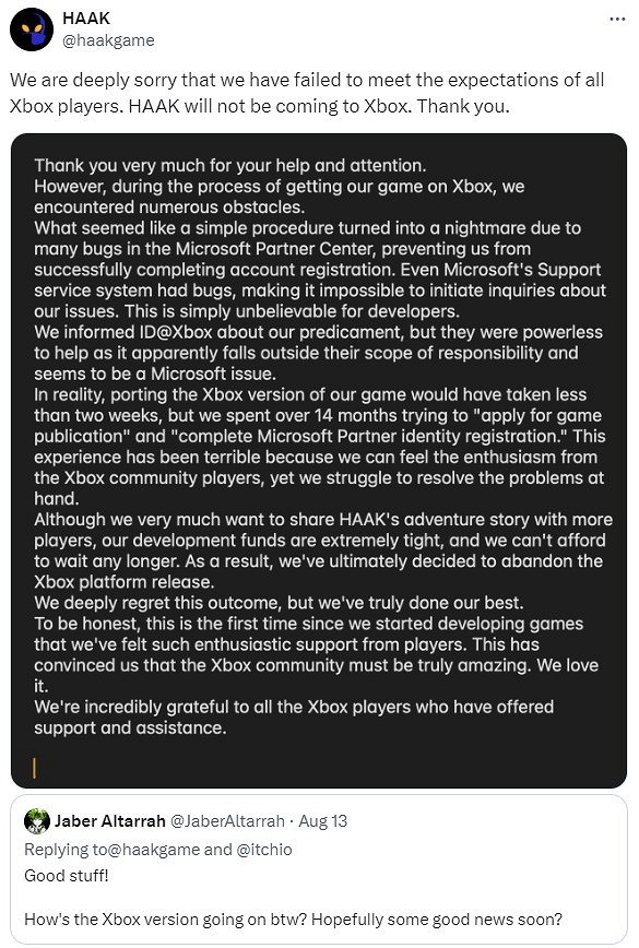 《勇敢的哈克》開發商:為Xbox移植遊戲感覺非常糟糕 《勇敢的哈克》開發商:為Xbox移植遊戲感覺非常糟糕