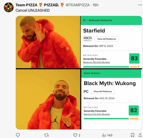 《星空》與《黑神話：悟空》並提，博主呼籲理性看待